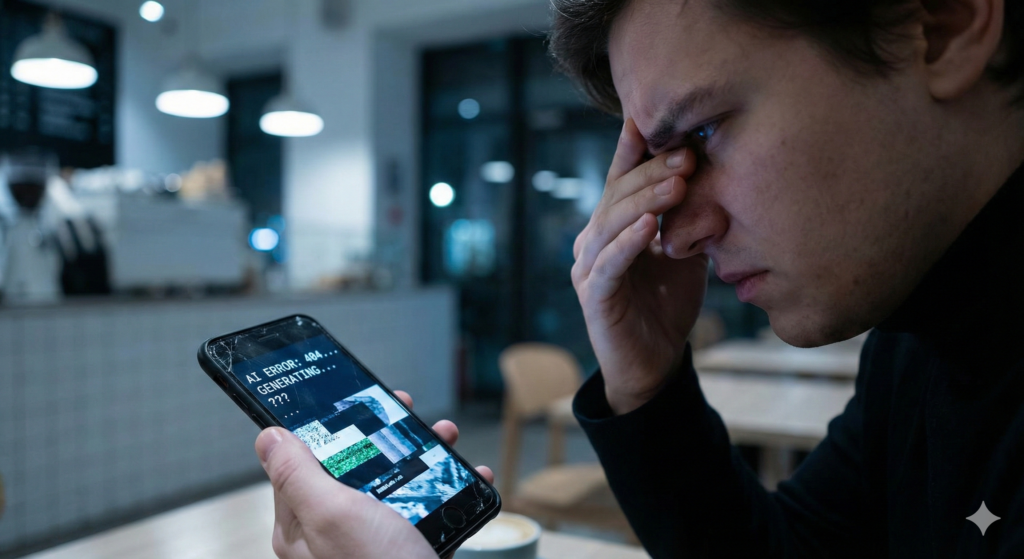 AI가 대량 생산해낸 무의미하고 질 낮은 콘텐츠인 Slop(슬롭)의 개념을 시각화한 자료